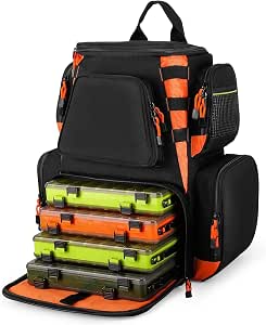 Borsa per Attrezzatura Pesca, Zaino Pesca, Borsa Pesca Resistente All'acqua  con 4X Cassetta Pesca per Accessori Pesca in Mare : Amazon.it: Sport e  tempo libero