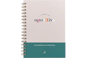 UO Cuaderno Libreta A5, libreta oposiciones opositores. Tapa dura, 200 páginas, lineas punteadas, espiral (15x22cm)