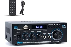 NEOHIPO Bluetooth Amplifier Hifi Audio Stereo Amplifiers,300Wx2, 2 Channel for Home Theater & Bookshelf Speakers, w/FM Radio Karaoke, w/USB/SD/RCA/MIC/FM in, w/Remote Control, for Garage Bar Party