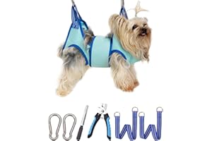 Kkiimatt Hamac de toilettage pour chien, harnais à suspendre pour chien XXS pour couper les ongles, hamac de coupe pour chien, aide pour petits chiens, sac de retenue de toilettage pour chien avec