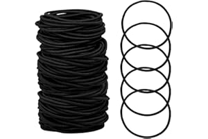 HXC 100pcs Black Elastic Hair Bands, Small Hair Bobbles For Women, 2mm Thin Hair Tie for Kids, Soft Hair Bands withou Metal, Elastic Ponytail Holder