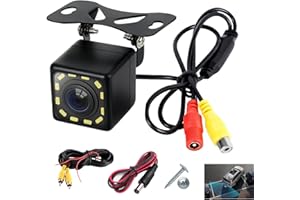 ULIWAMOWI Caméra de Recul Voiture 720P IP68, Caméra Vision Nocturne Voiture 12 LED 170° Grand Angle, pour Voiture, SUV, Camion, Remorque, Camping car, Installation Facile avec Câble 6m, Recul pour Véhicules 12V