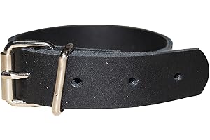 LEDERRIEMEN.COM Leder Befestigungsriemen mit Rollschnalle, Fixierriemen, Lederriemen, Schnalle, Farbe:schwarz, Größe:1.5cm breit x 40cm lang