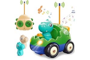 Pup Go Dino RC tecknad maskin med musik och ljus, 2 utbytbara dockor
