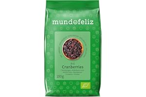 Mundo Feliz, Mirtilli Rossi Essiccati Biologici, 5 X 100 g