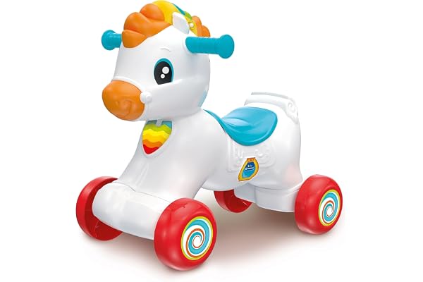 Clementoni - Porteur Cheval - Mahé, Mon Cheval préféré - Jeu Ludique et Educatif - 3 en 1 - Motricité - Langage - Emotion - Développement de l'enfant