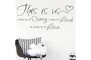 CUAYAES This is Us Crazy Loud Love Vinyl Wall Stickers,Inspirational Quotes Wall Art for Living Room Decoration, Family Wall Art Home Decoration Wall Stickers & Murals