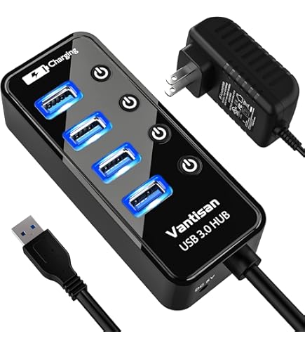 Atolla Hub Cargador USB 3.0 con 4 puertos y 1 puerto de carga rápida