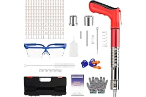 SEPSCO Sparachiodi Pistola, Spara Chiodi per Cemento e Ferro Chiodatrice Manuale Aria Compressa con 150 Chiodi Acciaio Pieno Nail Gun Regolabile a 5 Velocità Attrezzo per Calcestruzzo Parete Legno