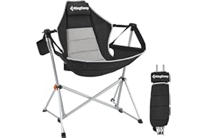KingCamp Campingstuhl Hängesessel，Schaukelstuhl klappbar mit Getränkehalter，Campingstuhl für Erwachsene & Kinder，Hängesessel mit Verstellbarer Rückenlehne Indoor & Outdoor Wohn & Garten Terrasse