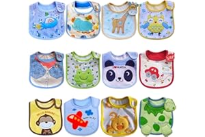 SLOSH 12 Baberos Impermeables Bebe Recien Nacido Niño Niñas Unisex