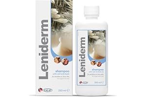 ICF | Leniderm | Shampoo per cani e gatti con infuso di avena | Cura lenitiva per la pelle pruriginosa o sensibile | Arricchito con avena idrolizzata, olio di cartamo, betaina, lanolina | 250 ml