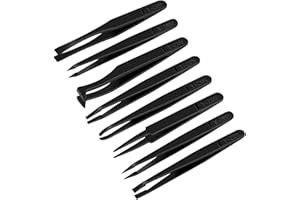 RYMALL Antistatische Kunststoffpinzetten, 8 Stück Plastik Tweezer Reparatur Werkzeug, Kunststoff antistatisch Werkzeug Kit, ideal für Elektronik Löten, Schmuckherstellung, Industrie (8 pcs)