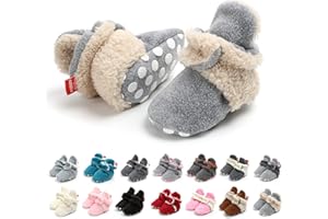 EDOTON Stivali Invernali per Neonato Unisex Fondo Morbido Antiscivolo Stivali da Neve Bambino Cotone Piatto Pelliccia Calzino Bootie Regolabile