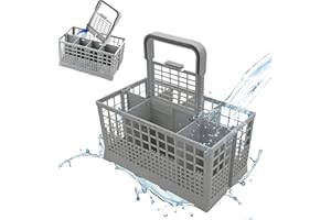 GRIWUUT Besteckkorb Spülmaschine mit Abnehmbarem Griff, Universal Ersatzteil Kompatibel mit Bosch Siemens Neff Whirlpool Hotpoint Indesit Ariston, 24 x 13,9 x 12,4 cm, Einsatz für Unterkorb