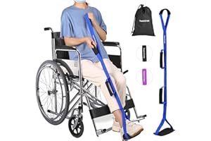 HOOMTREE 35 Inches Long Leg Lifter Strap with Padded Handgrips and Foot Loop,Rigid Leg Lifter Hip&Knee Replacement Surgery Recovery Kit,Foot Lifter Easily Get in and Out of Bed,Car,Wheelchair