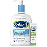 Cetaphil Emulsione Detergente Viso e Corpo, Senza Profumo, Formato 470 ml + Crema Idratante Viso e Corpo, Senza Profumo, Form