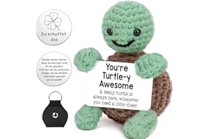 NUUOTP Pocket Hug Positive Turtle Lucky Charm Gifts Crocheted Creative Knitting Wool Doll Funny Courage Children Gift Lucky Charm Exam Get Well Gifts Best Friend