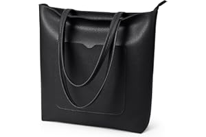 KALIDI Torebka damska, duża torba na zakupy, ze skóry PU, wodoszczelna, z zamkiem błyskawicznym, do pracy, na podróż, zakupy, do szkoły