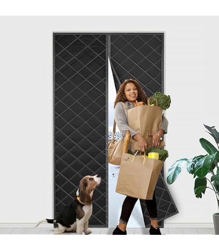 Rideau Thermique Isolant - L80 X H204 Cm - Pour Porte/fenêtre - Coupe-froid, Coupe-vent, Imperméable - Gris