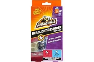 ARMOR ALL Kit Restaurador de Faros - Solución Rápida y Sencilla para Faros como Nuevos, Sin Necesidad de Papel de Lija ni Herramientas, Limpia y Protege en 2 Pasos, Incluye Protección UV