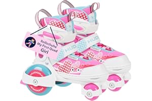 ‎HUDORA HUDORA Rollschuh My First Quad in versch. Größen & Farben - hochwertige Rollschuhe für Kinder bis 20kg - Kinder Rollschuhe größenverstellbar - sichere Einsteiger-Rollerskates mit großen Rollen