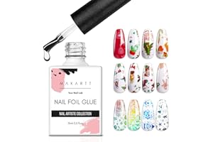 Makartt Gel de Transferencia de Láminas Pegamento de Gel de Aluminio para Uñas para Arte de Uñas Pegatinas Adhesión Fuerte Soak Off Salon DIY UV Lámpara LED Requerida 15ML