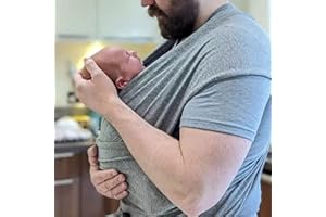 Bebamour Baby Sling Newborn Toddler Elástico 0-16 kg Premium Baby Carrier para recién nacido a niño pequeño (Gris)