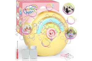 P PANACARE Macchina Bolle per Bambini Automatica Portatile - 2 Soluzioni/Illuminata/Cordino, 2000+ Bolle al Minuto - per Interno, Festa di Compleanno, Matrimoni all'Aperto, Giocattoli