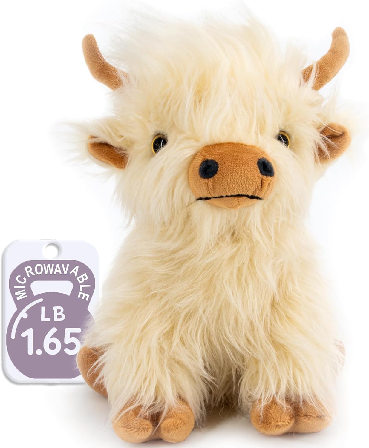 Marysun Microwavable Highland Cow Stuffed Animal - Weighted Stuffed Animal Plush, Heating Pad for Period Cramps, Cozy Gift for Girls|Women|Kids|Elderly People