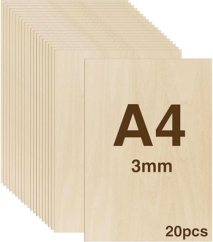 Creative Deco 3 x A3 Multiplex Platen 3mm | 420 x 300 x 3 mm ( /- 0.5 mm) | Baltische Berkenhoutlaag | Perfect voor Pyrografie, Lasersnijden, CNC-router, Modellering, Fretwerk, Rolzaag