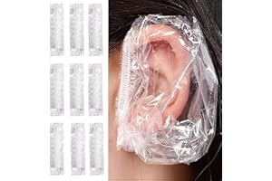 LUXIREMI 100 Pack Ear Covers for Shower, Disposable Shower Caps, Disposable Ear Protectors for Shower Colorful Waterproof Ear Protectors Ear Shower Caps for Hair Dye, Shower, Bathing, Salon