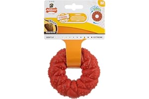 Nylabone Mocna naturalna gumowa zabawka do żucia dla psa, sprężysta, smak wołowiny, średnia, dla psów 0-16 kg