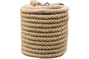 Corde en Jute, 16 mm / 18 mm / 20 mm Chanvre Corde, Naturelle Jute Corde Robuste Épaisseur Ficelles de Jardinage, Jute Rope pour Emballage, Décoration de la Maison,16mm_10m