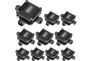 TLGREEN 10 Stück Wasserdicht Abzweigdose, 3-Wege Verteilerdose Anschlussdose Verbindungsdose Geeignet für Outdoor Garten Straße(10) (Schwarz)