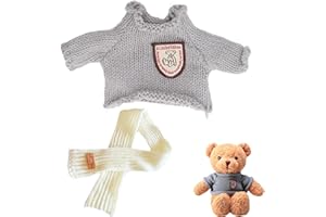 GETFACAI Small Plush Bear Doll Costume, Build a Bear Clothes, Bear Clothes and Scarf, Plush Doll Outfits Accessories, Cute Tiny Clothes, Fit Most 20cm Stuffed Bear, DIY Dress up