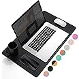 COOLBABY Multifunctional Office Desk Pad, Ultra Thin Waterproof PU Leather Mouse Pad, Dual Use Desk Writing Mat for Office/Home7035 CM，Black+Black, YLY2047-BLK-70, 70 x 35cm