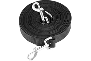 NICEJOOE Training Lead for Dogs, Long Dogs Training Leads with Handle, 10m Long Lead for Large, Medium and Small Puppy, Strong Line Leash for Pet Recall Tracking Obedience Camping Play Outdoor, Black
