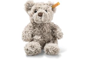 Steiff Soft Cuddly Friends Honey Teddybär hellgrau 18 cm, Teddy aus flauschigem Plüsch, Grau