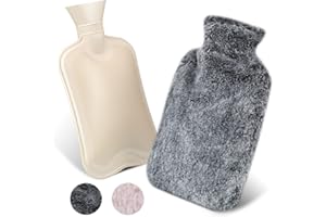 MOCOBO Termofor z poszewką, termofor duży 1,8 l, pojemność z pluszową torbą, odpowiedni dla mężczyzn i kobiet, starszych i młodych, zimny dowód dla mężczyzn i kobiet