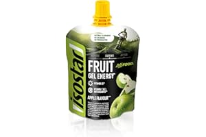 ISOSTAD Isostar Actifood Pomme Gel Énergétique Source de Glucides/Vitamines Apport en Energie, 90 g