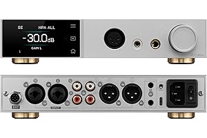 KGUSS TOPPING A70 Pro Fully balanced headphone amplifier Preamp - 17000mWx2 Output power, 2 Gain, R2R Relay Volume Control, Full Color Display HIFI Audio Support Extensions Silver