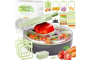 ENLEBER Coupe Mandoline de Cuisine,Coupe Legume Manuel à Lames Remplaçables,Coupe Legumes Multifonctions,Decoupe Legumes pour Oignons,Légumes.