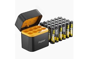 MUPOER Rechargeable Battery AA with Charger,3600mWh Lithium Aa Battery 24 Count 1.5V,Double A Batteries High Capacity,Lithium ion Batteries with Charging Storage Box,Lithium Batter for Blink Camera Xbox