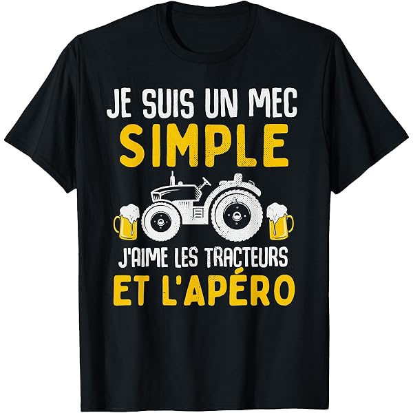 T-shirt Humoristique 'Je Peux Pas J'ai Moisson' - Cadeau Agriculteur - Noir