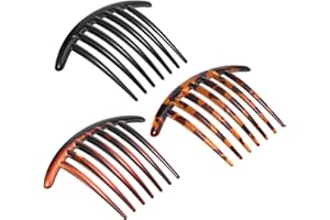 3Pcs French Hair Slides Combs Ymapinc 7 Tooth Plastic Twist Hair Slides Combs 3 Colors Hairs Comb for Bridal Wedding Veil Elegant Buns Hairpin Accessories Multiple Hairstyles Girls Women