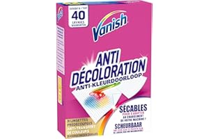 Vanish Lingettes Anti Décoloration - 20 Lingettes détachantes, jusqu'à 40 lavages