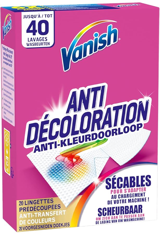 Decolor Stop Lingettes Anti-Décoloration - Protège Les Couleurs Du Linge - Évite Les Transferts De Couleurs - X40 Lingettes Écologiques