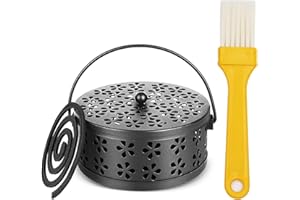 OWOAOOWL Mosquito Spiral Holder, Metallic Mosquito Coil Holder, Portable Metallic Mosquito Coil Holder, Mosquito Spiral Container, Movable Mosquito Coil Holder, Classic Metal Incense Holder