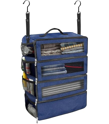 Olosar Organiseur De Valise Suspendu Portable Noir M - Étagères De Voyage Pliables Pour Bagages